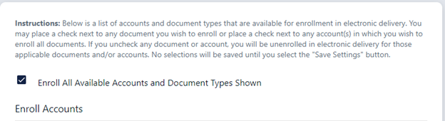 Instructions to enroll